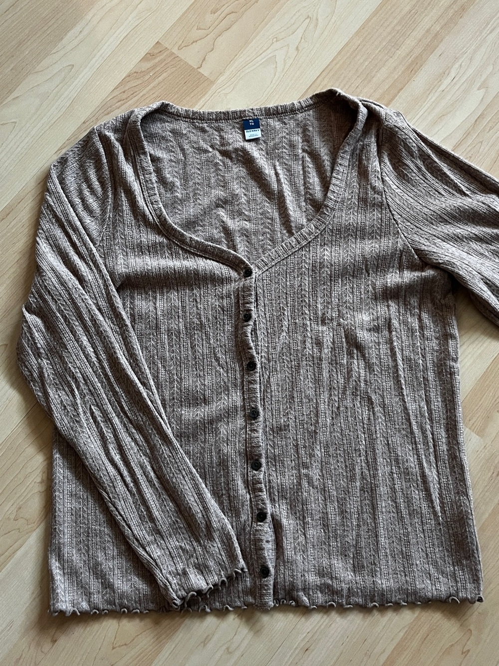 Old Navy Brown Ribbed Button-Front Cardigan